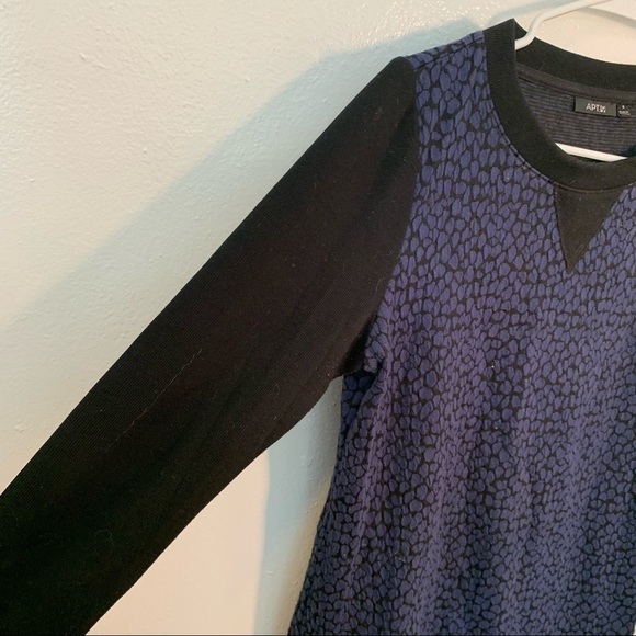 Apt. 9 Sweater Dress Navy Black Giraffe Print - Picture 5 of 10